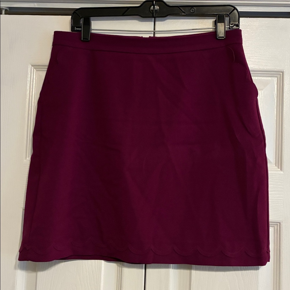 Banana Republic Vibrant Plum Purple Mini Skirt with Adorable Edge Trim